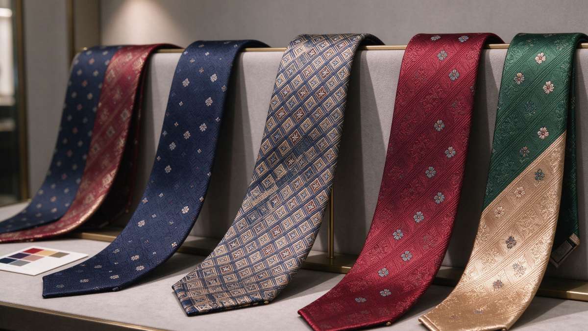 High-Density Silk Jacquard Neckties, Bowties, Pocket Squares & Fashion Belts